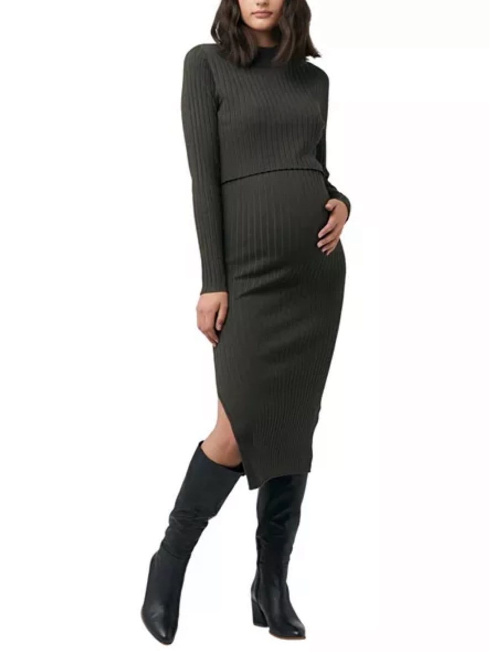 Ripe Maternity Nella Rib Nursing Knit Dress